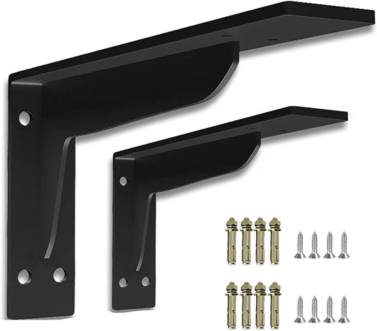 Opvouwbare Plankbeugel - Stevige Steun - Ruimte Besparen - Zware Belasting - 30cm - Zwart