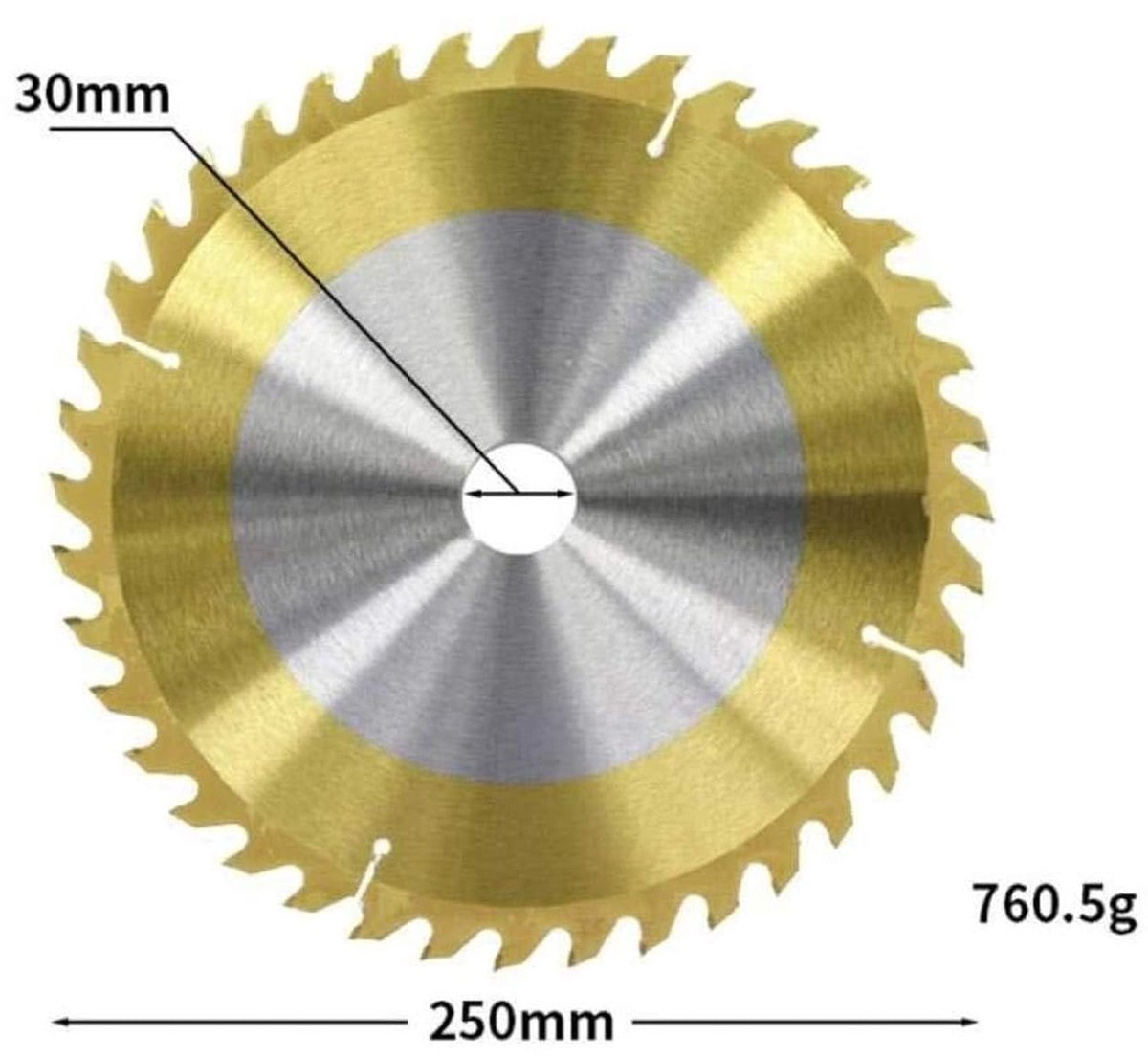 Cirkelzaagblad - Zaagblad Metaal - Materiaal Zagen - 40 Tanden - 250x30mm - Metaal