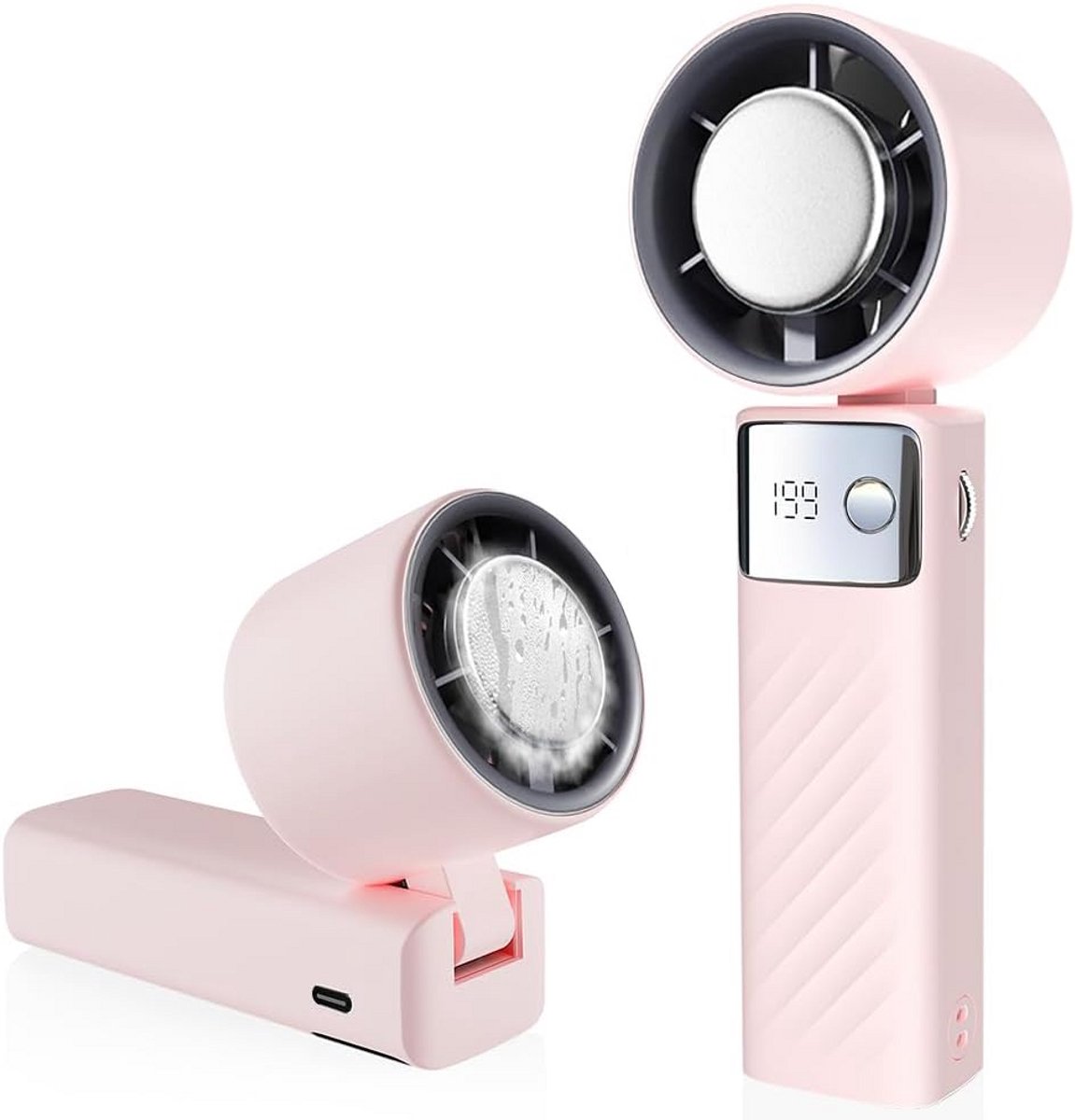 Draagbare Mini Ventilator met 199 Snelheden - Oplaadbaar (5000 mAh) - Stille Turbo Koeler voor Reizen en Camping