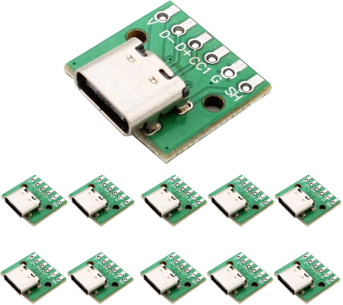 RUNCCI-YUN 10x USB C naar DIP PCB Adapter 16 Pin Testboard - Solder Buck