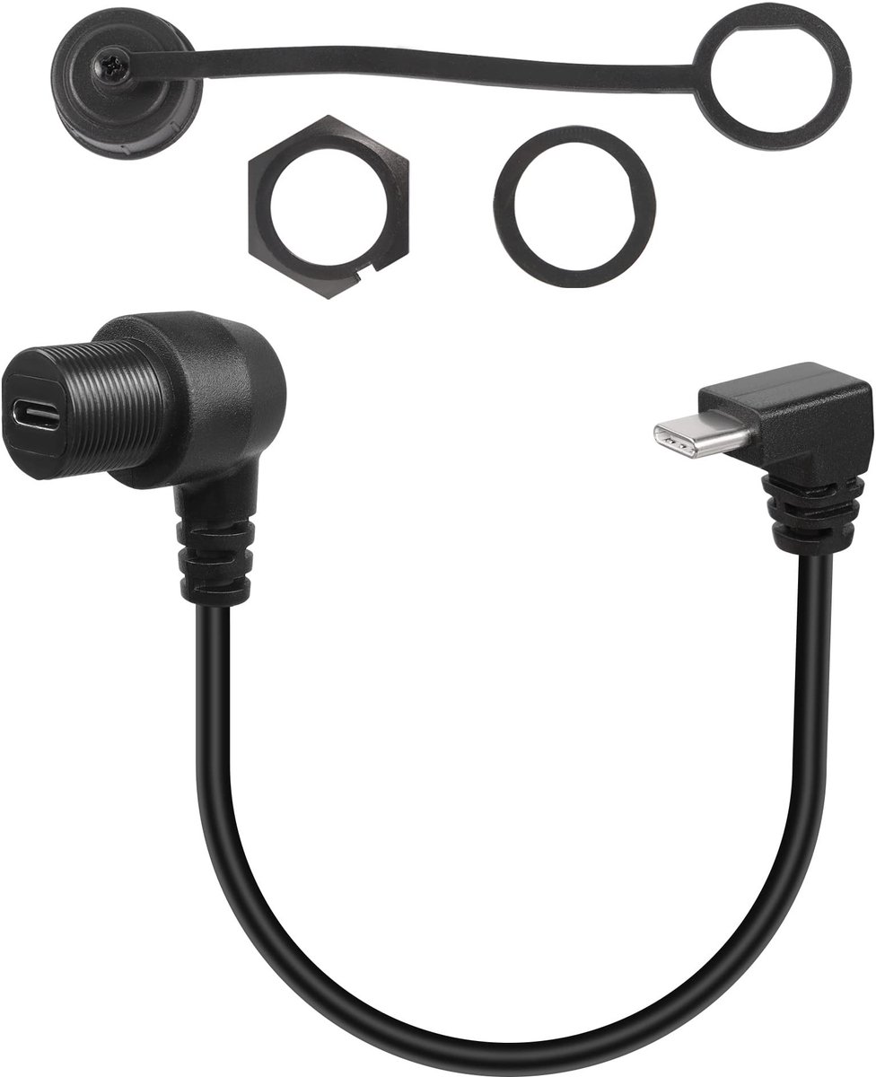 QIANRENON 90-Degree USB C Flush Panel Mount Kabel - Waterproof 30cm