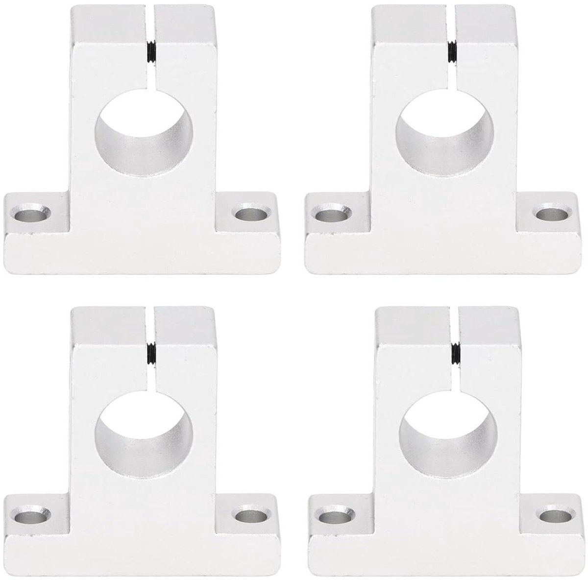 Lineaire Beweging Steun - Geleider Montagebeugel - Precisie Machinebouw - Hoge Sterkte Aluminium - 16 Mm Asdiameter - Zilver