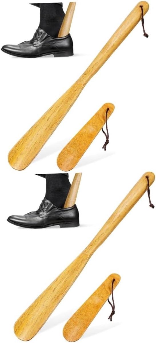 Sets Schoenlepels - Hiel Lifters - Schoenen Aantrekken - Set van 4 stuks - 40 cm lang - Geel
