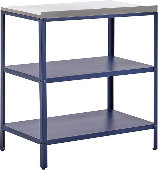 Tuinkeuken Eiland - Buitenkeuken Tafel - Buiten Koken - Roestvrij Stalen Blad - 80x50x90 cm - Blauw — afbeelding 2