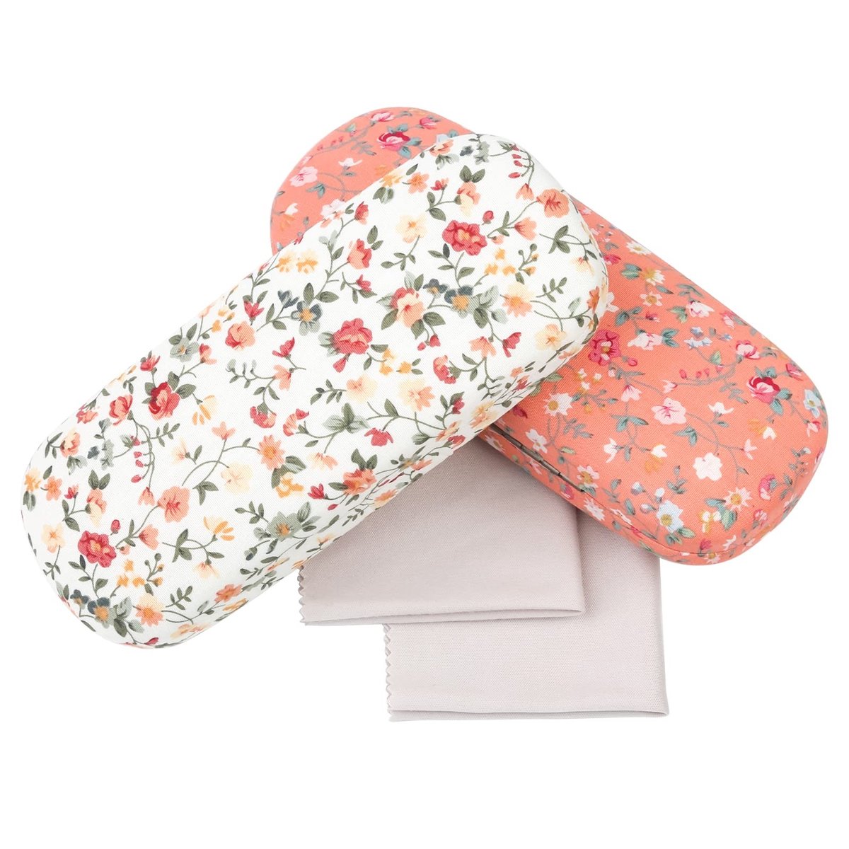 aladdien - 2 Stuks Bloemen Brillenetui - Harde Schaal - Draagbare Brillenkoker - Retro Gebloemde Brillenkokers - Geschikt voor Kinderbrillen - Dames..