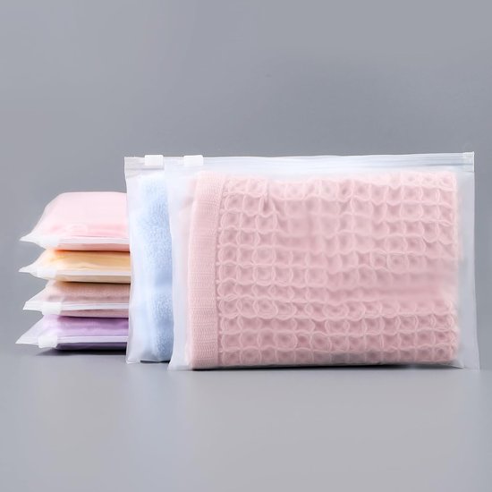 100x Herbruikbare Kledingzakken met Rits (25x20cm) - Waterdichte Transparante Opbergzakken — afbeelding 3