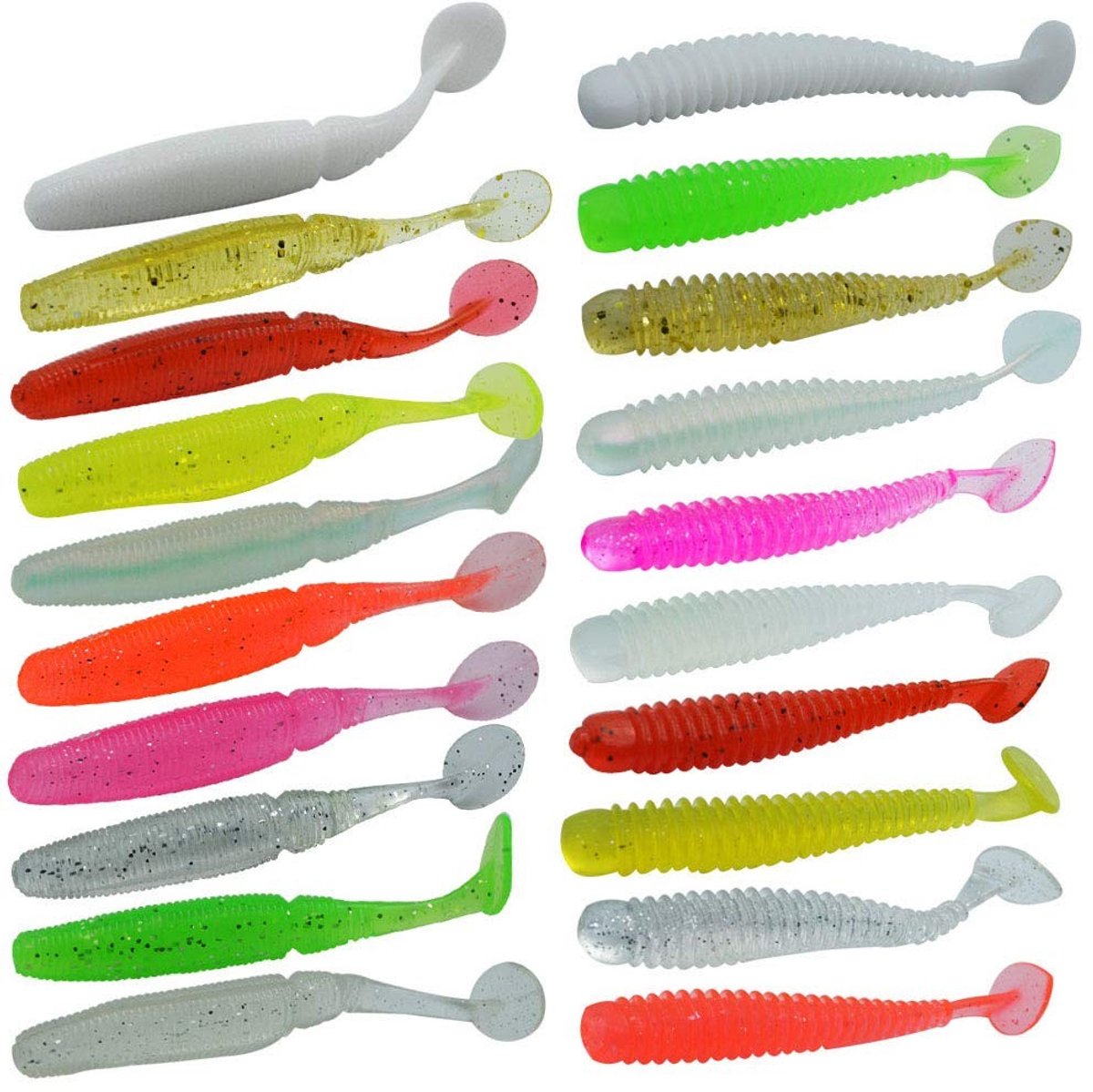 aladdien - Biomimetic Kunstregenworm - Visaas voor het vissen op snoek en baars - Sterk verleidelijk aas - Groen - Kunststof regenwormen - 20...