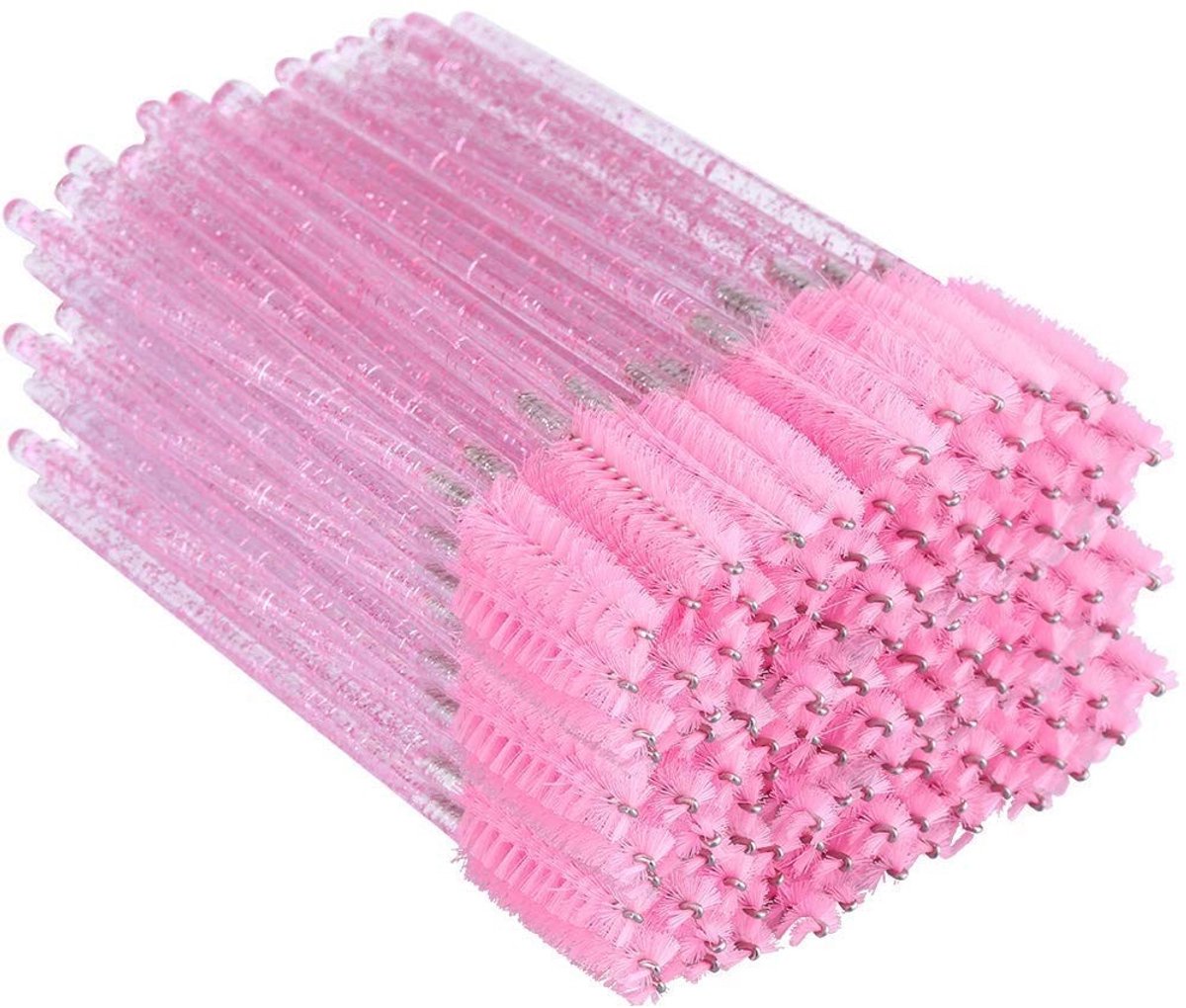 aladdien - Wegwerp-wimperborstels - Professionele make-up-tool - Roze - Mascara-applicator voor wimperverlenging - Ideaal voor wimperverzorging en s..