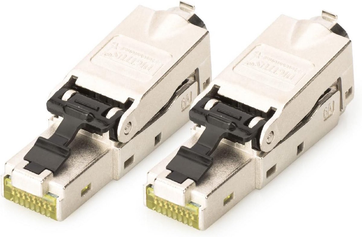 2x CAT6A RJ45 Veldconnector zonder Gereedschap - 10 Gbit/s & 500 MHz - 360° Afgeschermd
