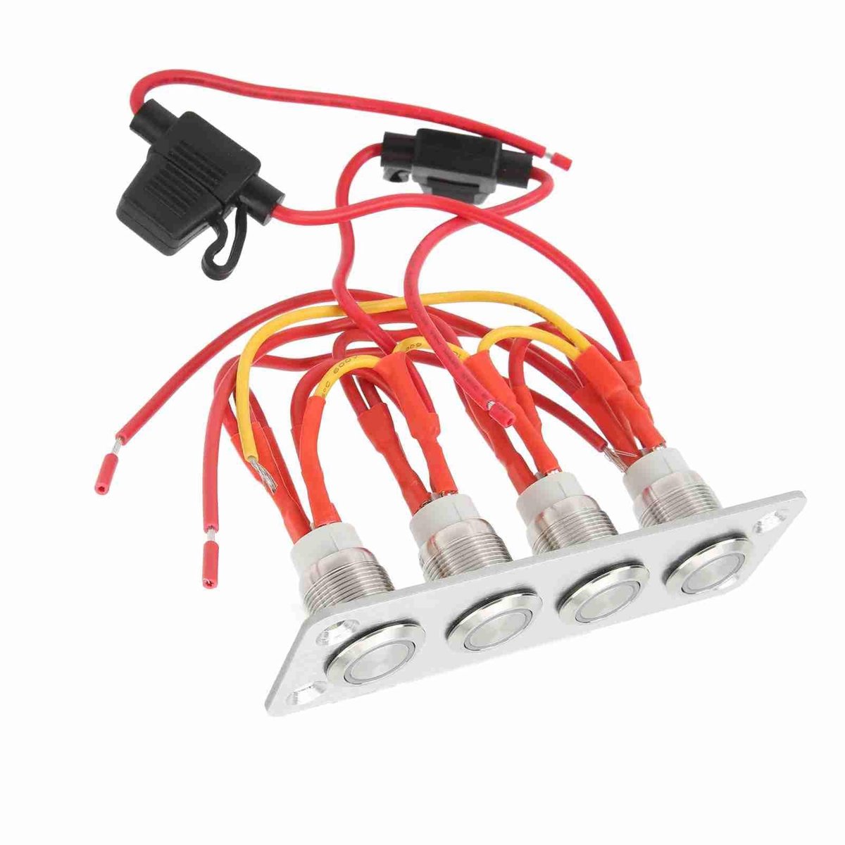 Rocker Switch Paneel 12V 16A met LED Indicator en 40 Labels - RVS voor Boot en Truck