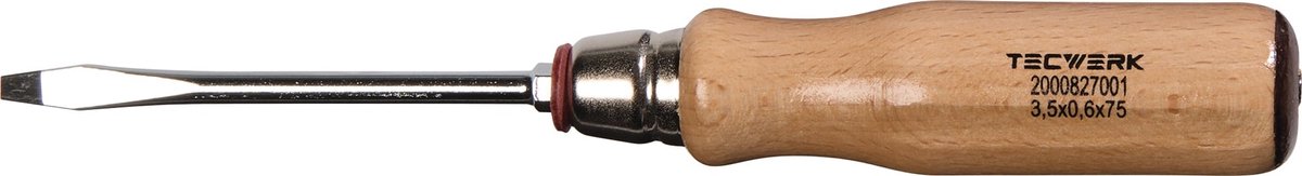 Schraubendreher Schneiden-B.7mm Klingen-L.125mm Holzgr.Rundkl.6KT.-Ans.TECWERK