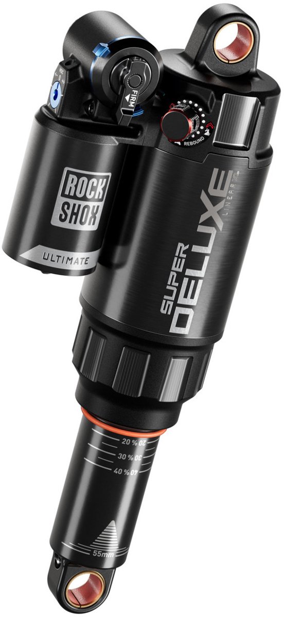 Rockshox Super Deluxe Ultimate Rc2t Linear Xl Air Token Loc 2 Reb55/comp34 Lockout 45 Hydraulic Bottom Standard D1 Schokdemper Zilver 60 mm / 230 mm