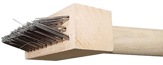Houten Borstel - 5 Metalen Borstelkoppen - Onkruidverwijderaar - Terrasreiniger - Schraper - Hoge Dichtheid Borstelharen - Onkruidborstel van Houten — afbeelding 4