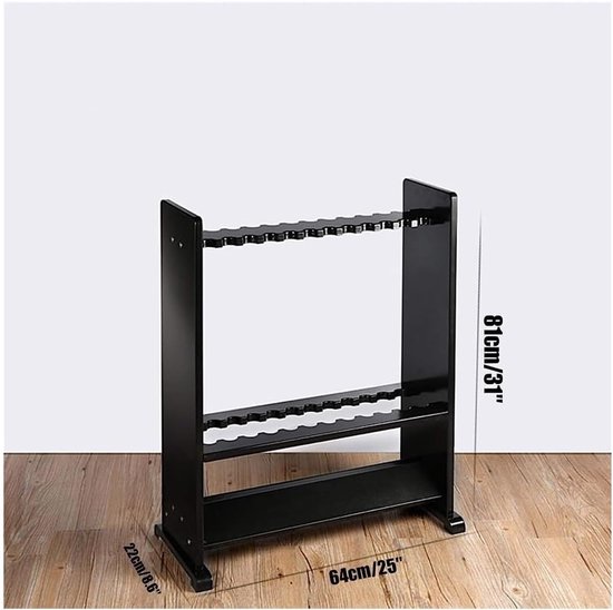 Biljartkeu Houder - Keu Organizer - Biljartkamer Inrichten - Stabiele Constructie - 24 Keuen Capaciteit - Zwart — afbeelding 5