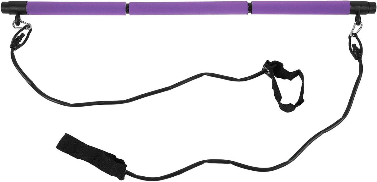 Pilates Stok - Oefenstok Fitness - Krachttraining Thuis - 3-delig Afneembaar - Niet gespecificeerd - Paars