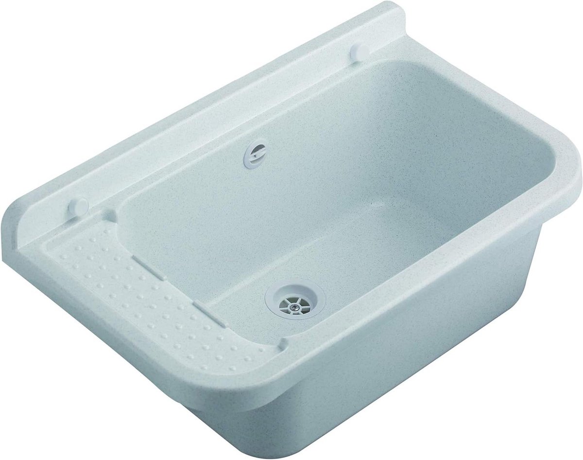 Wastafel Hars - Gootsteen Buiten - Klus Benodigdheden - Met Zeepbakje - 60 x 34 x 21 cm - Gemarmerd
