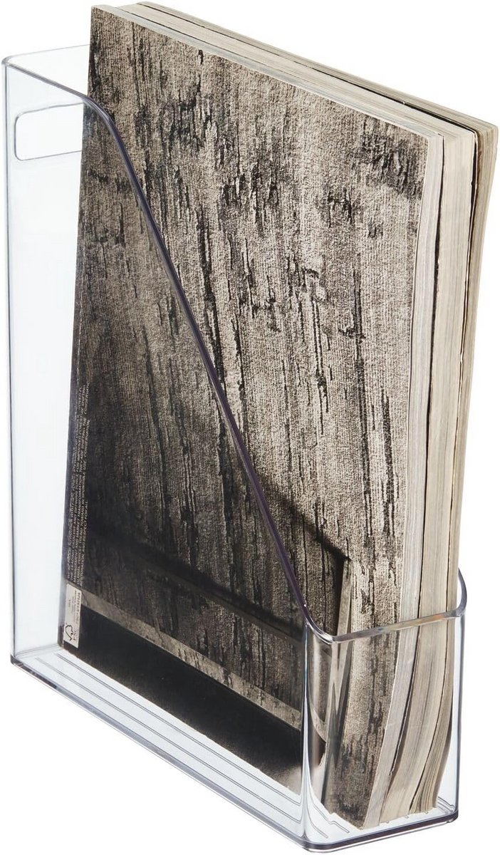 mDesign - Magazine cassette - desk organiser - office supplies - for files, magazines, notebooks - transparent