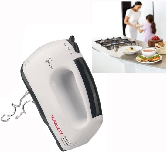 Elektrische handmixer met garde, elektrische garde, handmixer, wit/zwart — afbeelding 3