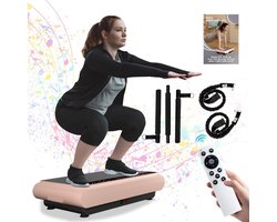 RINKMO Full Body Vibration Plate Training Machine, Fitness Platform with Resistance Bands, Bluetooth Speaker for Home Training Equipment and Loss of