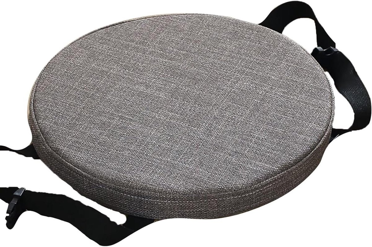 Rond Stoelkussen - Zitkussen - Comfortabel Zitten - Hoge Dichtheid Schuim - 35 cm - Grijs