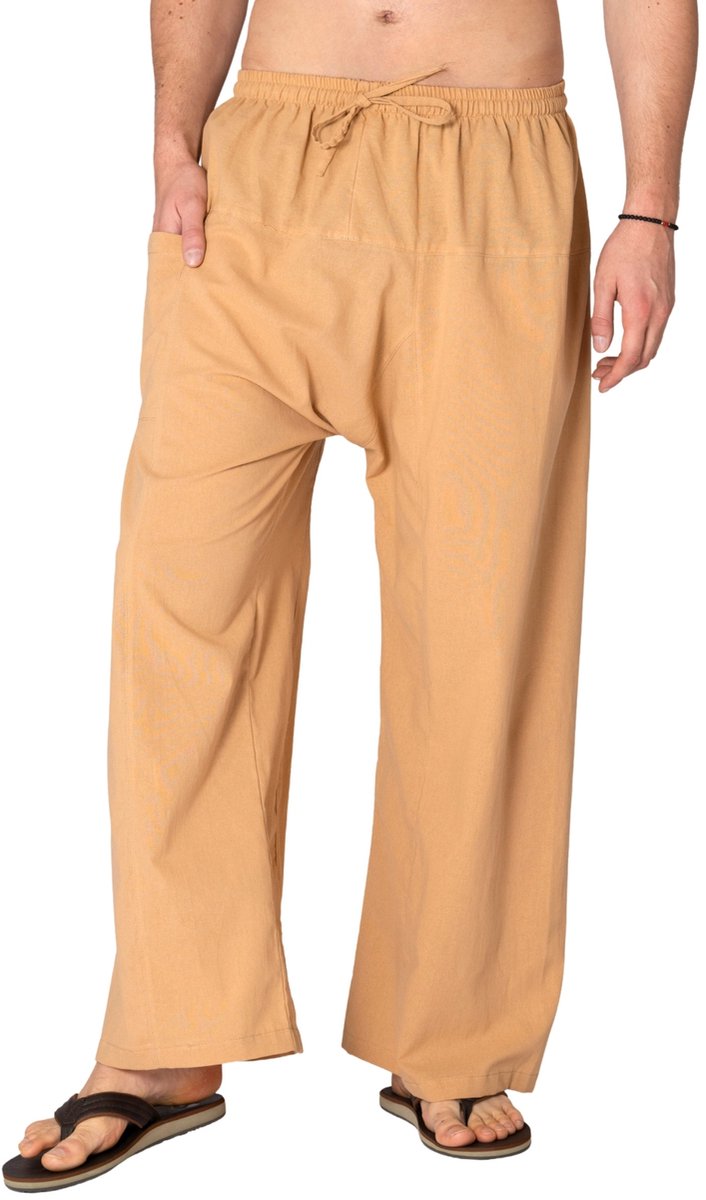PANASIAM lichte katoenen broek dames, heren - Comfortbroek, baggy vissersbroek