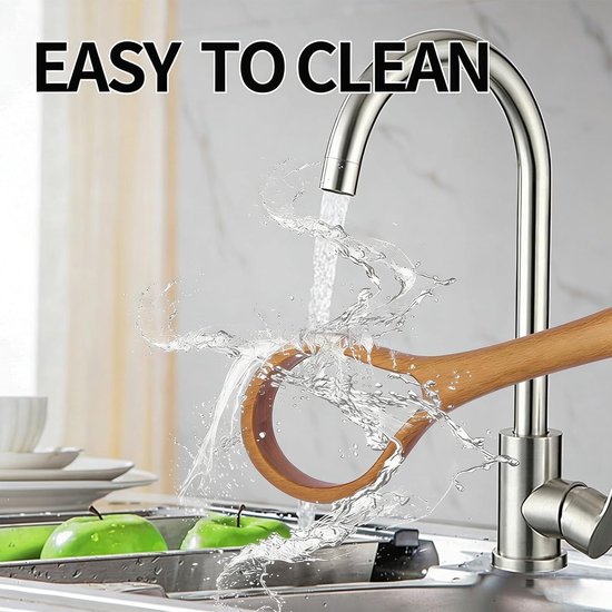 Deegmixer Hout - Kneedgereedschap Keuken - Bakken Ingrediënten Mengen - Robuuste Monoblockconstructie - Niet Gespecificeerd - Natuurlijk Hout van Merkloos — afbeelding 4