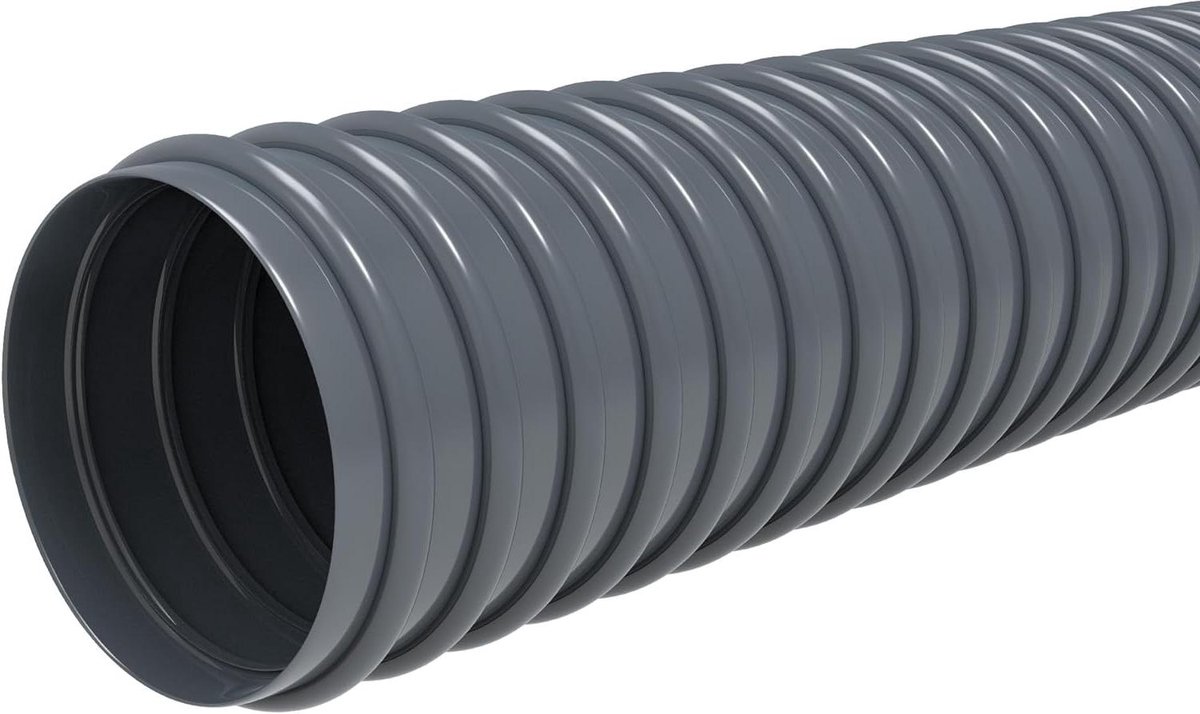 Afzuigslang PVC - Flexibele slang - Stofafzuiging - Licht en flexibel - 20 mm diameter - Grijs