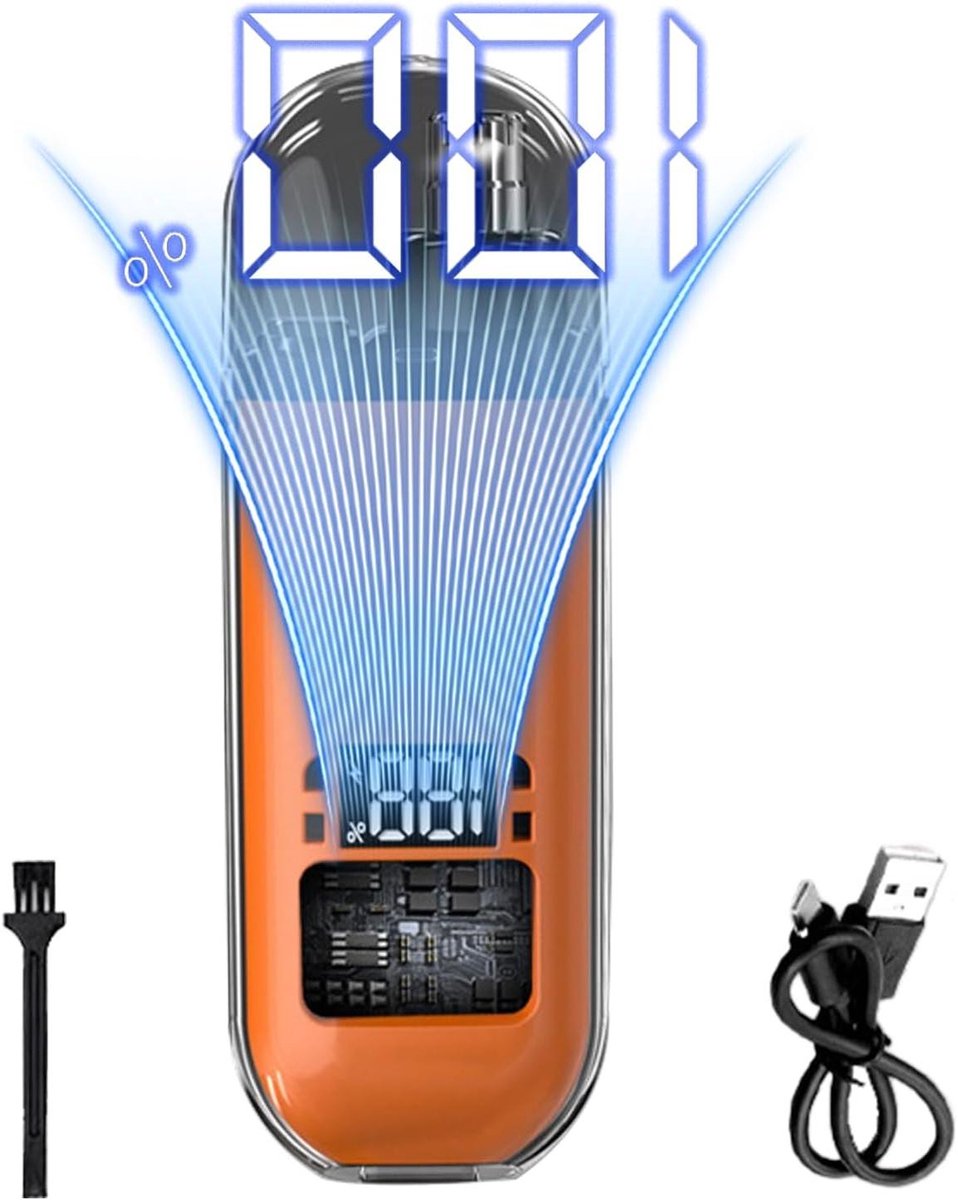 Neus en Oor Trimmer - Gezichtsverzorging Apparaat - Hygiënisch Verzorgen - Fluisterstil Motor - 90 Min Gebruik - Oranje