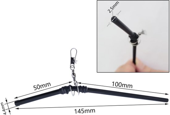 SnelShoppen - 20x PVC Balance Joint Visaccessoires voor Zeevissen, Lichtgewicht en Duurzaam, Anti-Tangling Functie, Zwart, 200mm van Snelshoppen — afbeelding 4