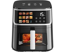 Novari - Airfryer - Heteluchtfriteuse - Friteuse - Frituurpan - 8 Liter - 11 vooraf ingestelde programma's - LED-display - Zwart