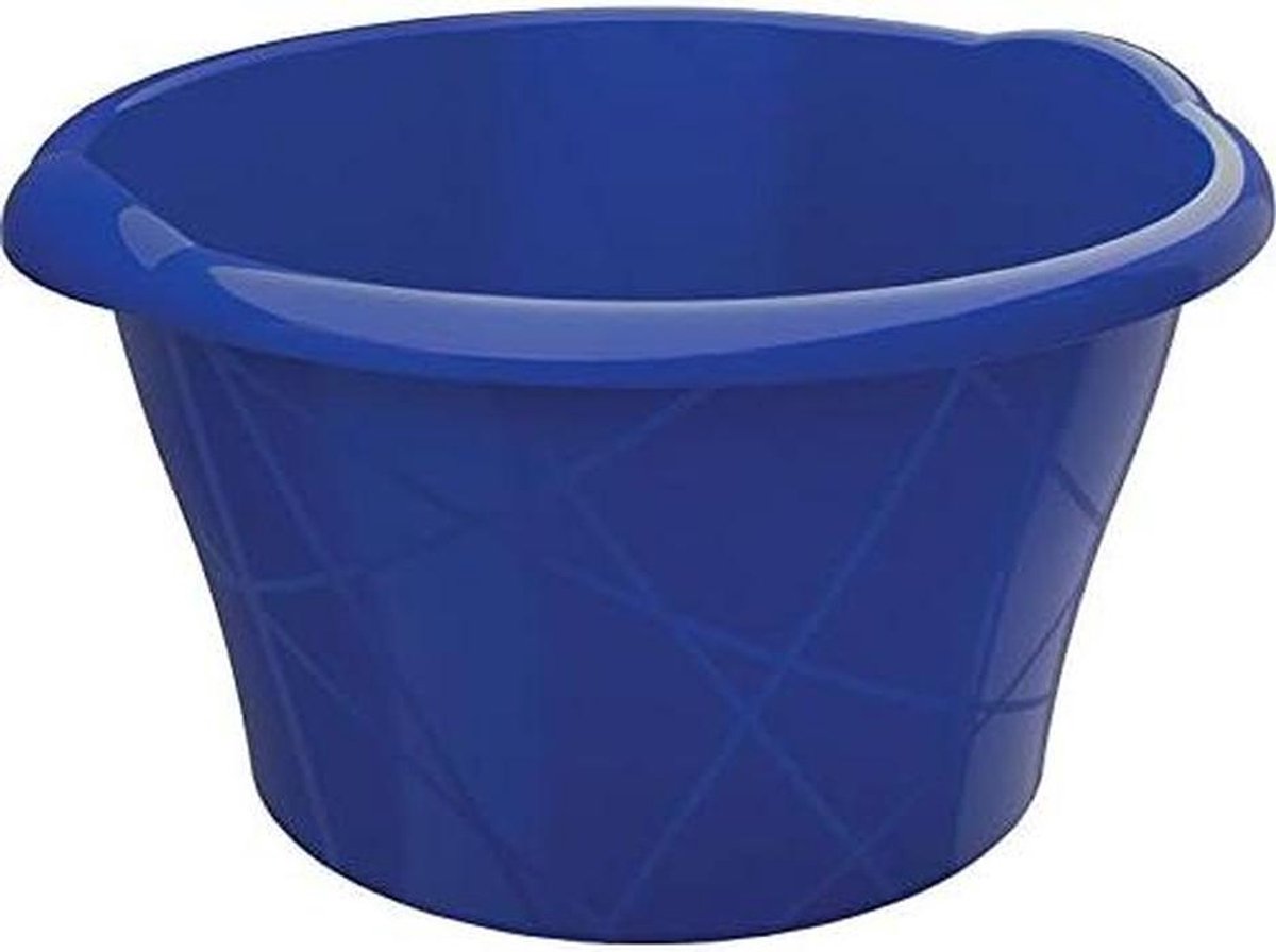Mengkom 10 liter - Plastic bak - Keukenwerk - Ergonomische handgrepen - 38 x 36 x 18 cm - Blauw
