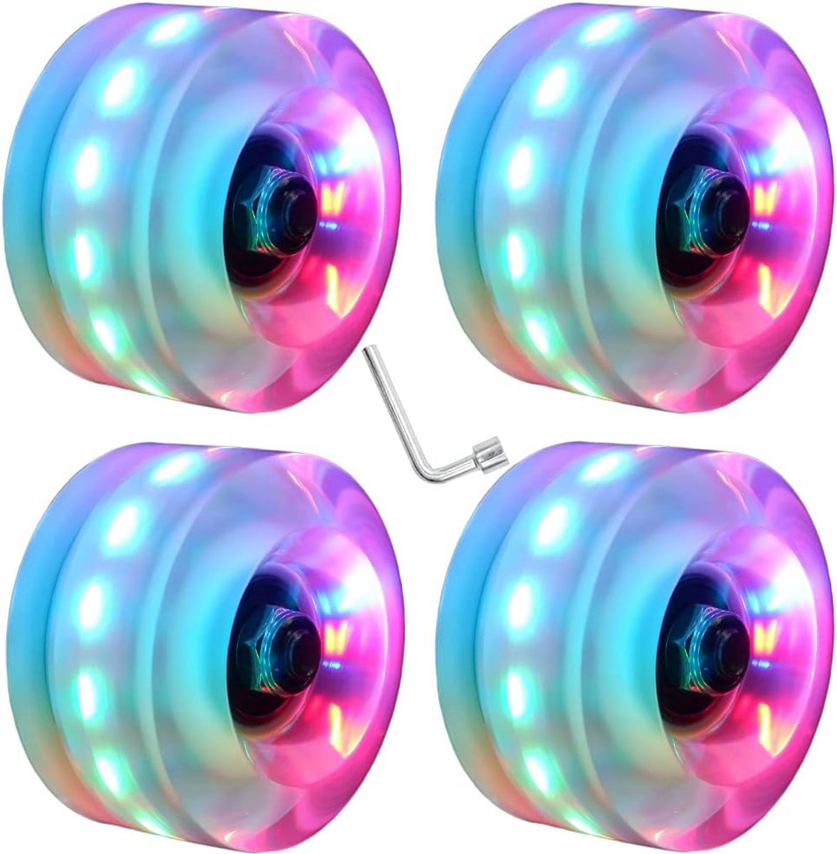 Lichtgevende LED Rolschaatswielen met Lagers 32x58mm 78A voor Binnen en Buiten