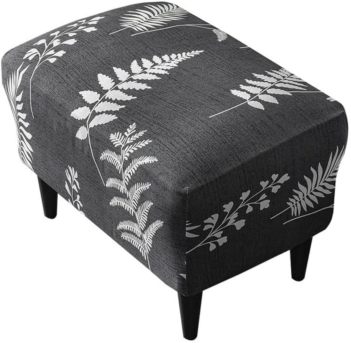 Stretch Hoekige Voetenbank Overtrek Rechthoekig - Wasbare & Stofdichte Pouffe Hoes