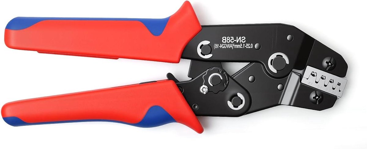 Krimptang - Krimpgereedschap - Elektrische installaties - Precisie Ratelfunctie - 0.25-1.5 mm² - Zwart