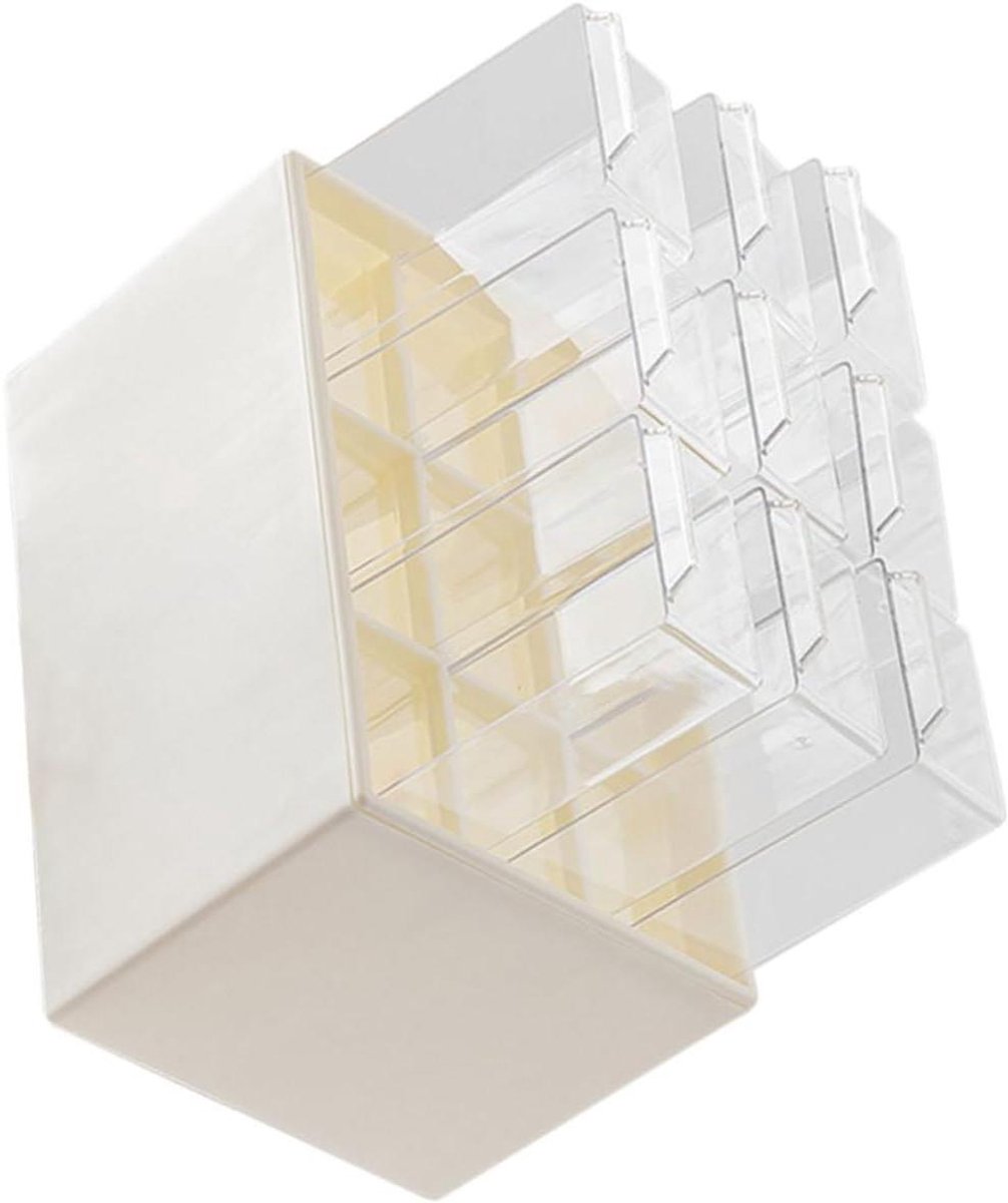 Opbergdoos Lade - Mini Organizer - Bureau Ordenen - Stofdicht Ontwerp - 18 cm Breed - Wit