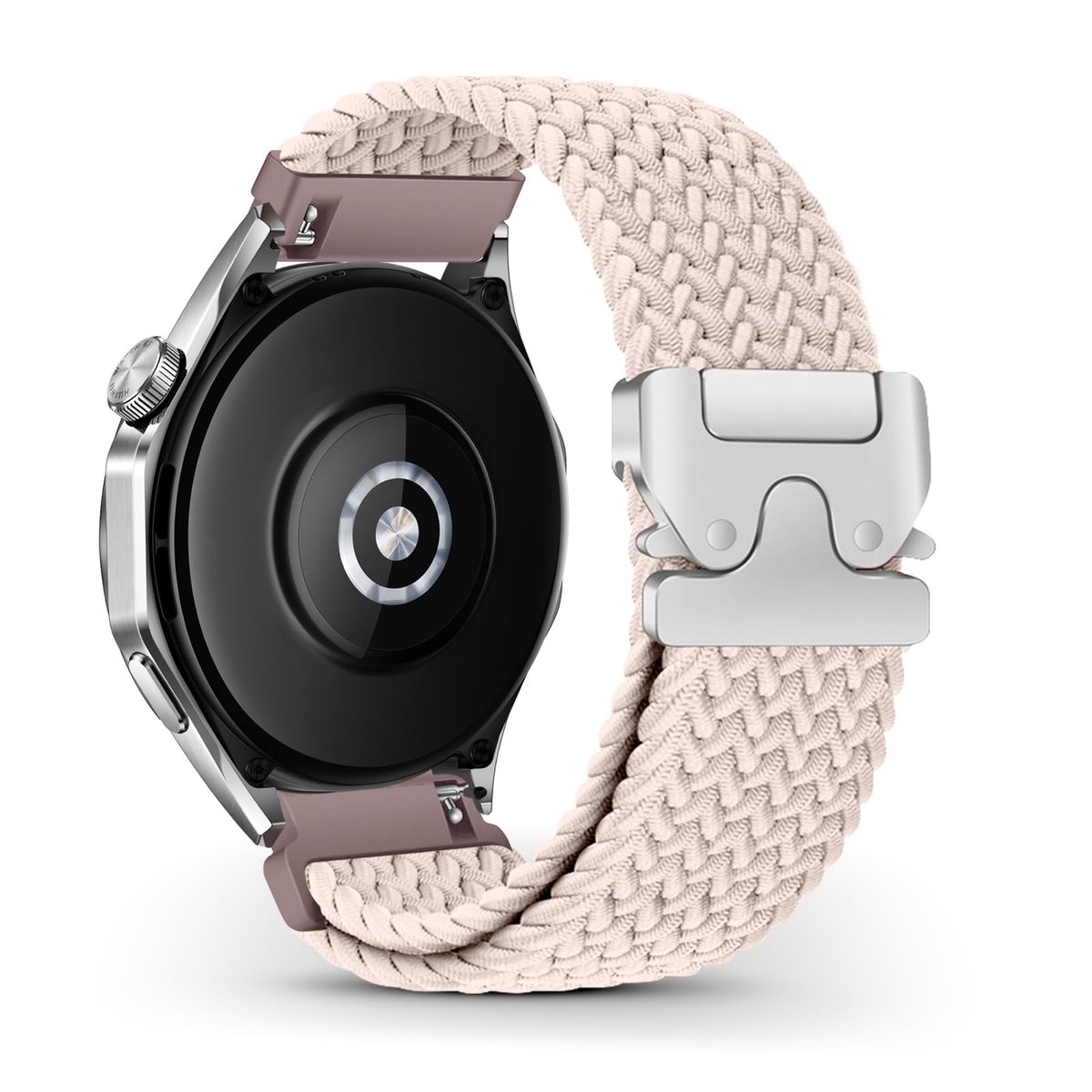 ONF3 - Nylon Horlogeband - Compatibel met Xiaomi en Huawei - 22mm - Milk Tea - Comfortabele pasvorm - Ideaal voor sport en dagelijks gebruik