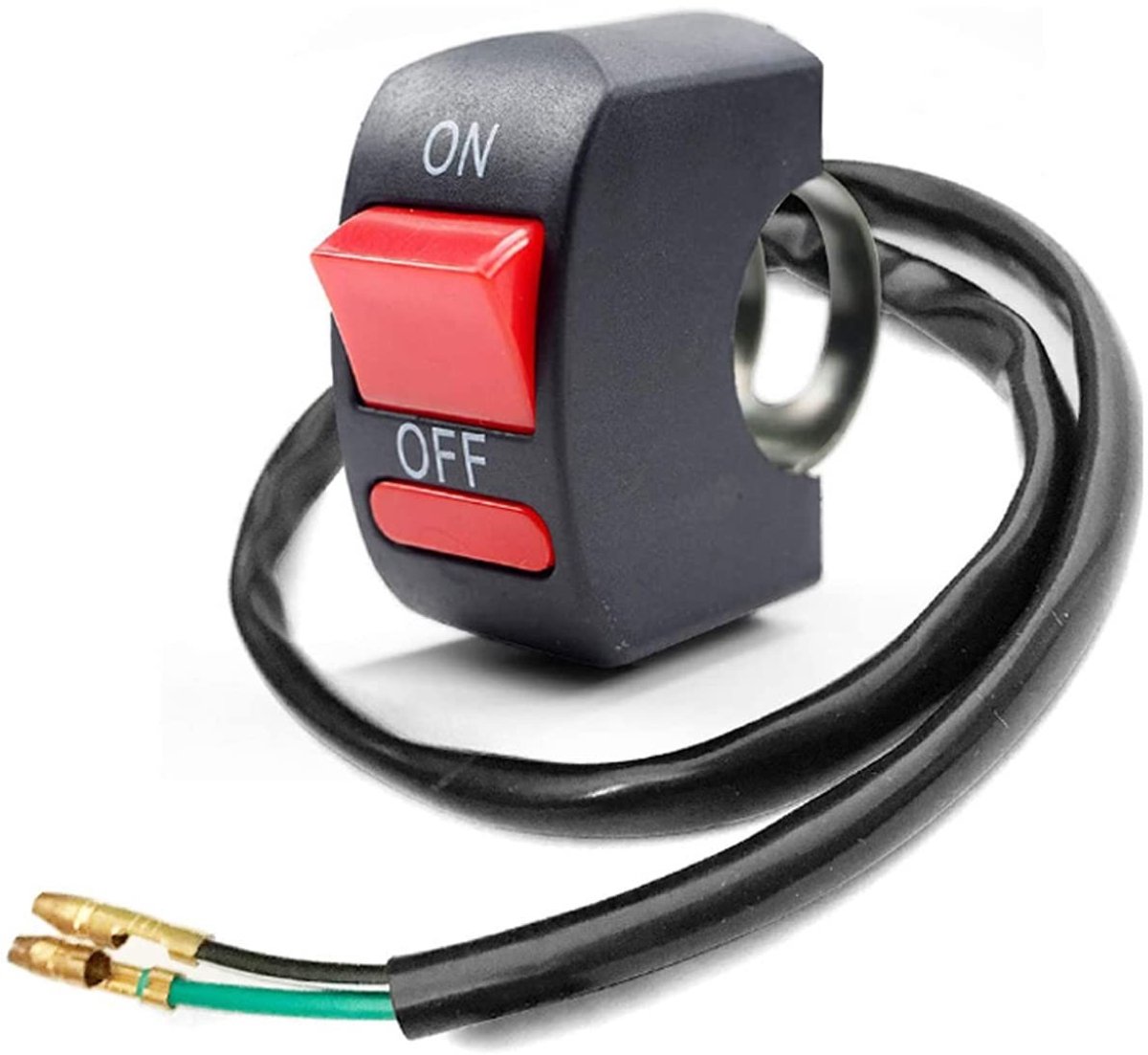 aladdien - Handlebar Rocker Switch - On/Off Push Button - Voor Motorfiets - Schakelaar - Duurzaam - Eenvoudige installatie - Geschikt voor motorfiet..