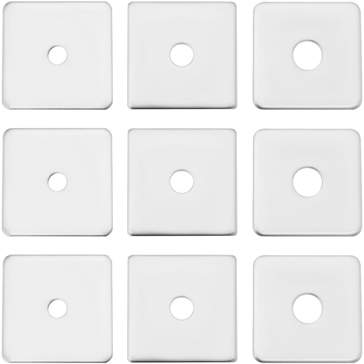 aladdien - Verzinkt Staal Vierkante Wasmachine - Bevestigingsmaterialen - Zilver - M8 M10 M12 - Bouw en Sanitair - 50x50x3mm