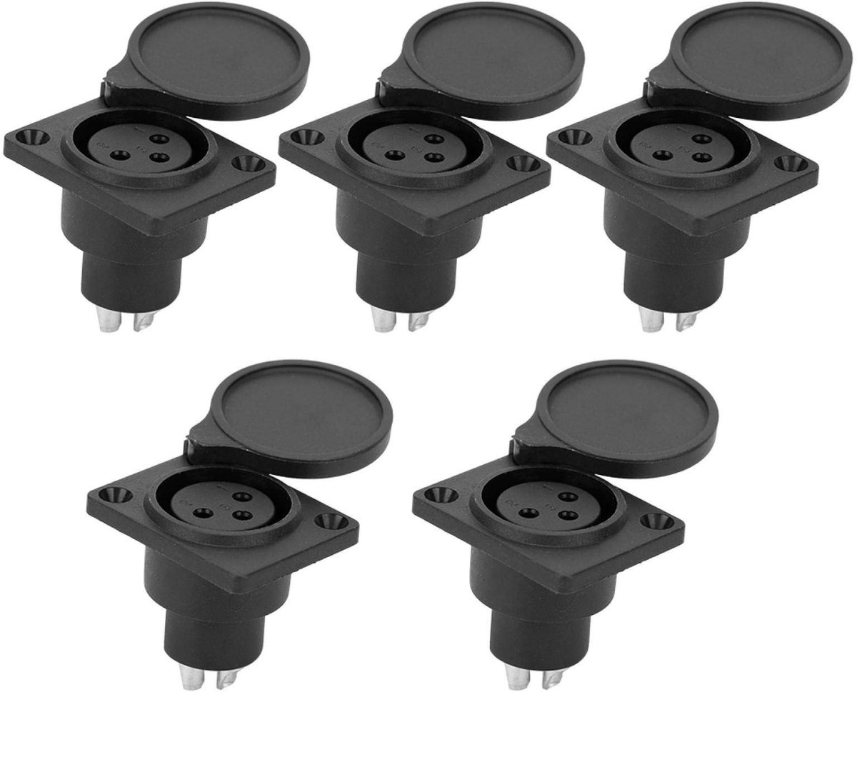 XLR 3-Pin Waterdichte Vrouwelijke Jack Socket - 5 Stuks voor Audio en Microfoon