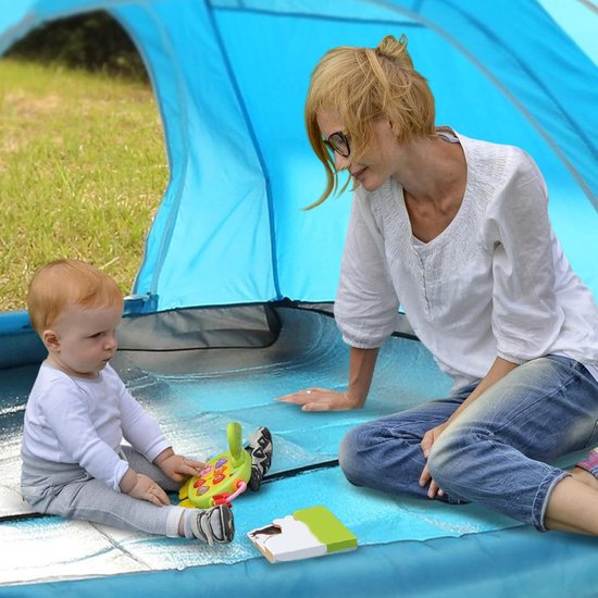 Campingmat - Slaapmat deken - Buitenactiviteiten - Waterdicht parelkatoen - 200 x 150 cm - Grijs — afbeelding 2