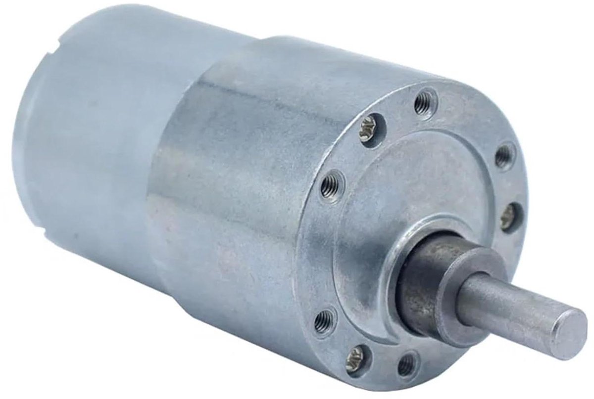 Gelijkstroommotor - Motor met reductie - Automatiseren van deuren - Hoog koppel - 37 mm - Zilverkleurig