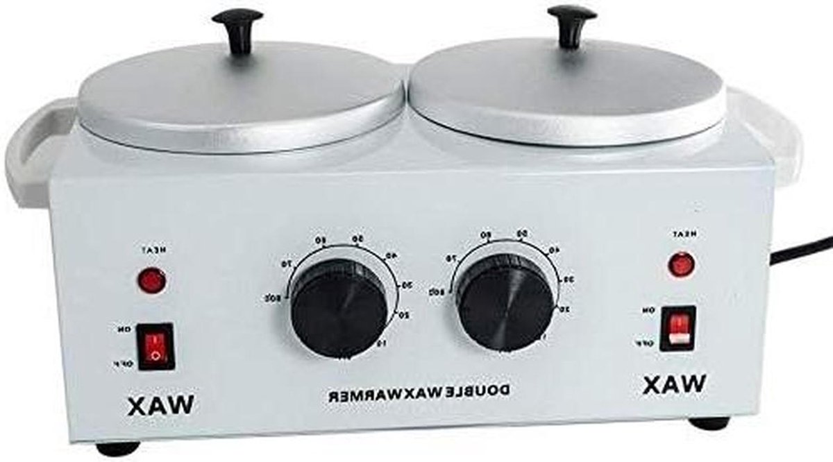 Dubbele Waxverwarmer - Ontharingsapparaat - Professioneel Ontharen - Dubbele Temperatuurregeling - 1000cc Capaciteit - Wit