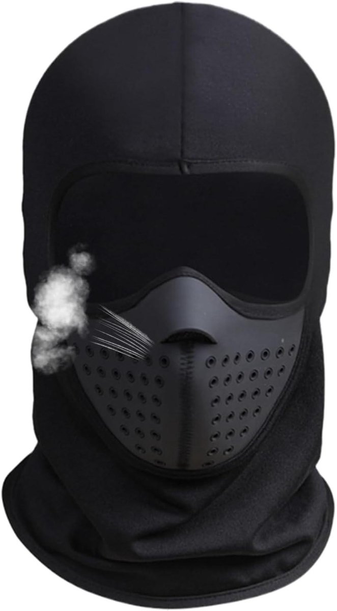 Winter Gezichtsmasker - Hals Warmer - Buiten Activiteiten - Ademend Ontwerp - 38x25 cm - Zwart