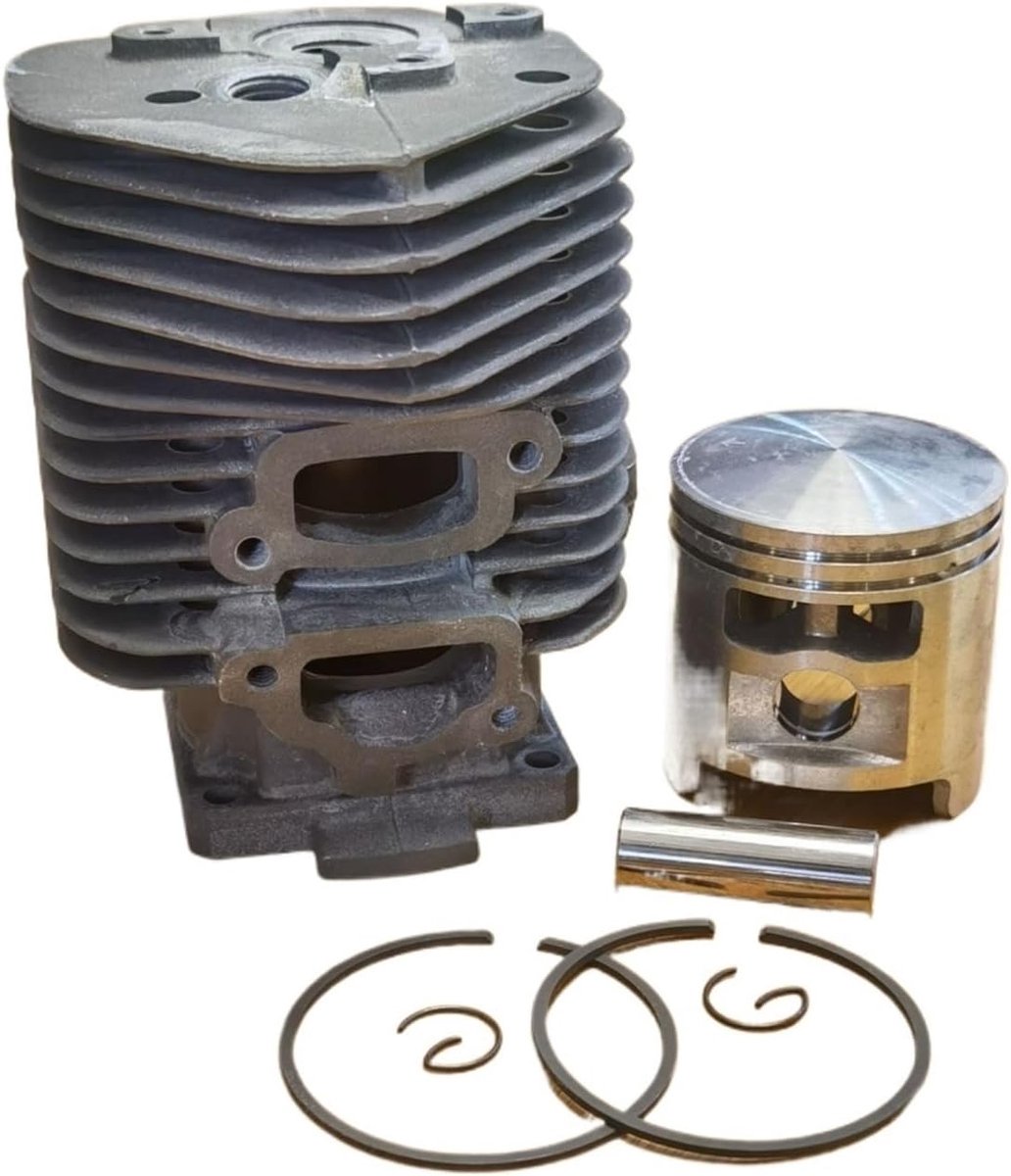 Cilinder Zuiger Kit - Motor Onderdelen - Kettingzaag Onderhoud - Nikasil Gecoat - 52mm Diameter - Zilverkleurig