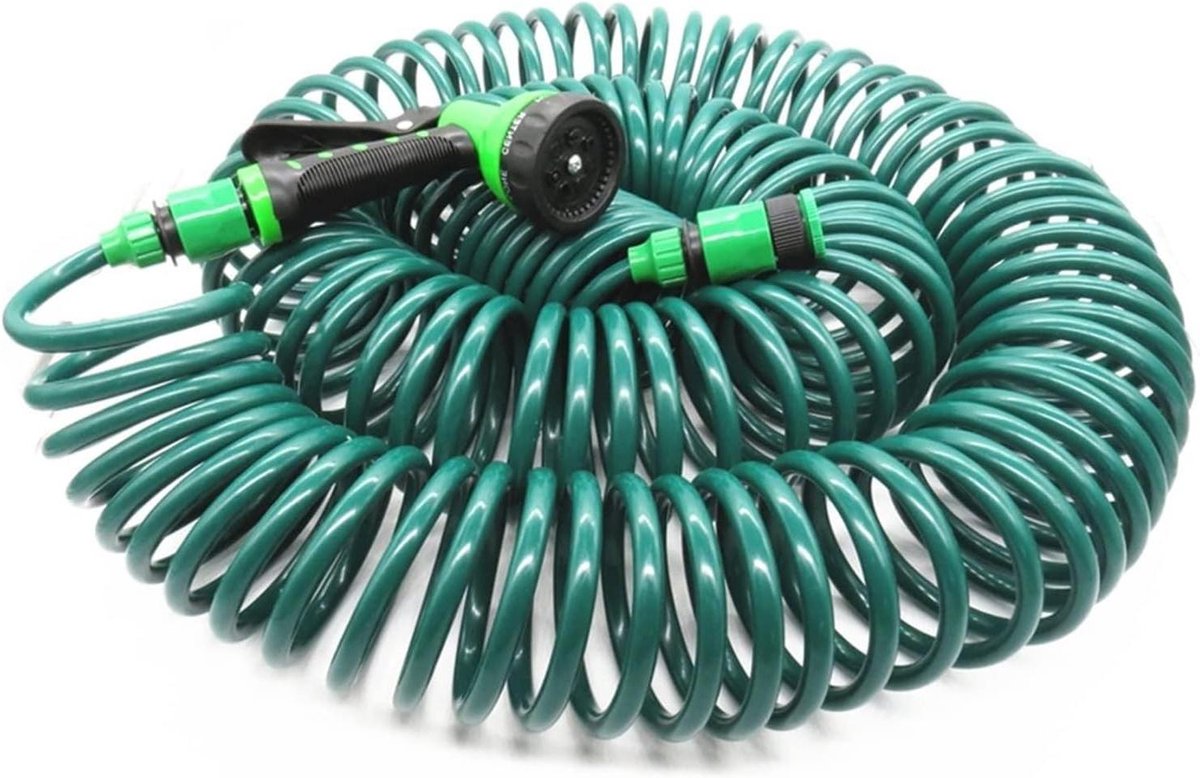 Tuinslang Set - Flexibele Waterslang - Bloemen Water Geven - 7 Sproeistanden - 7.5 Meter - Groen