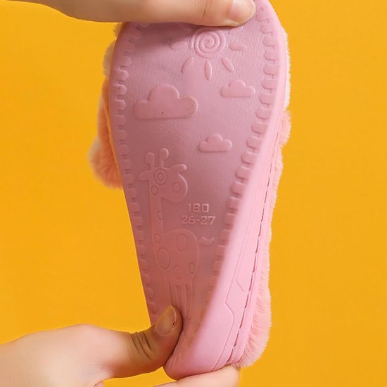 Babyslofjes - Konijn print - Thuis warm - Zachte voering - 12-18 maanden - Roze — afbeelding 3