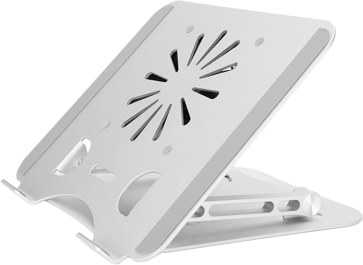Laptop Koeler - Ventilator Stand - Apparaat Koelen - Opvouwbaar Aluminium - Tot 17 inch - Zwart