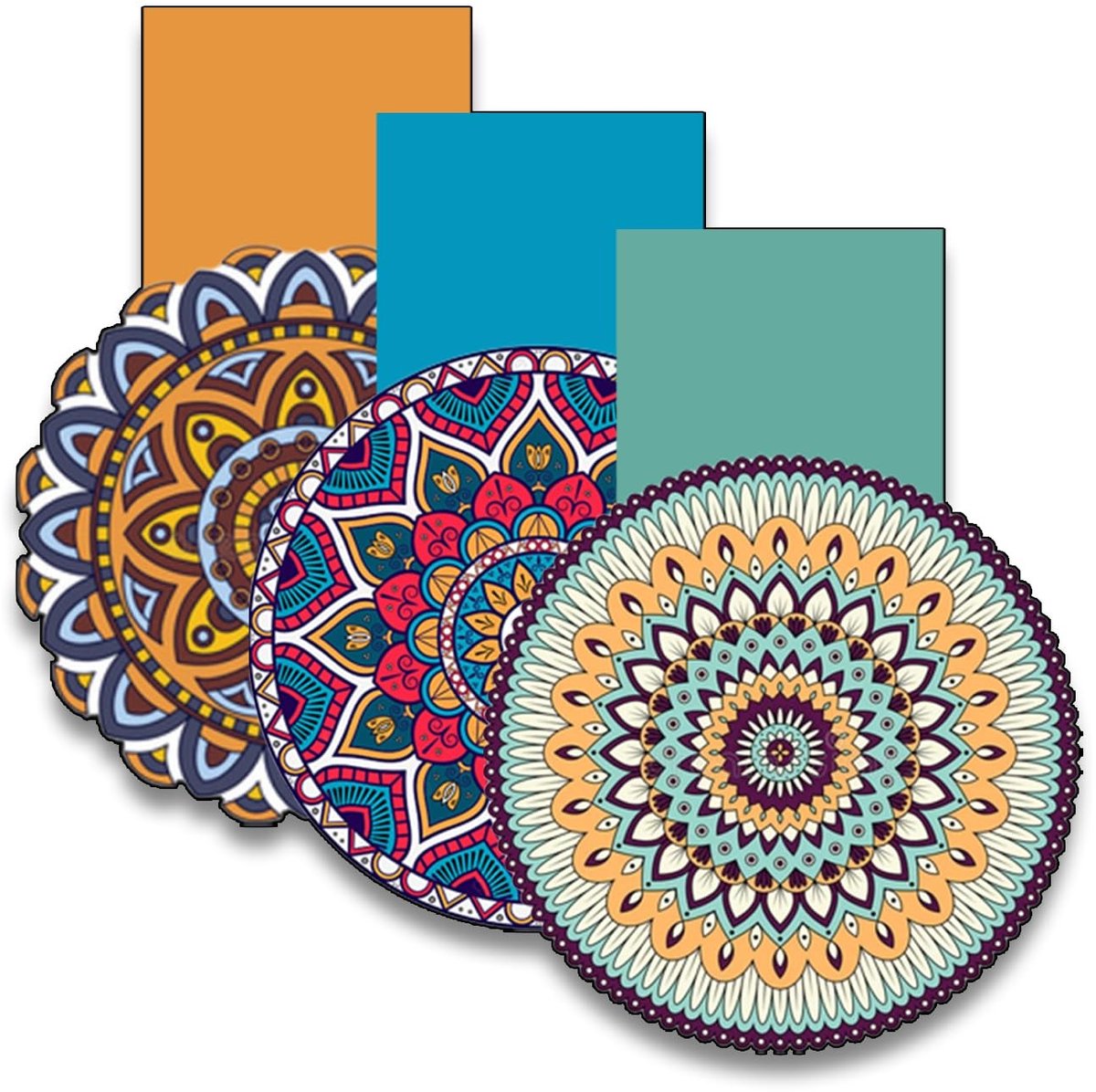 aladdien - Magnetische boekenleggers - Mandala-bladwijzers - Gepersonaliseerd voor kinderen - 3 stuks - Leesaccessoires - Boekenleggers voor meisjes