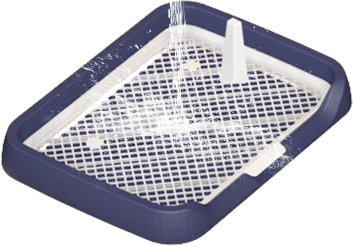 Hondentoilet Binnen - Potjestraining Hond - Zindelijkheidstraining Hond - Afneembare Zuil - 47 x 36 cm - Blauw