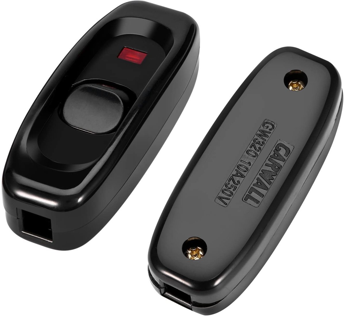 aladdien - Snoerschakelaar - Inline Snoerschakelaar - Met LED-indicatielampje - Zwart - Geschikt voor Tafel- en Bureaulampen - 250V 10A